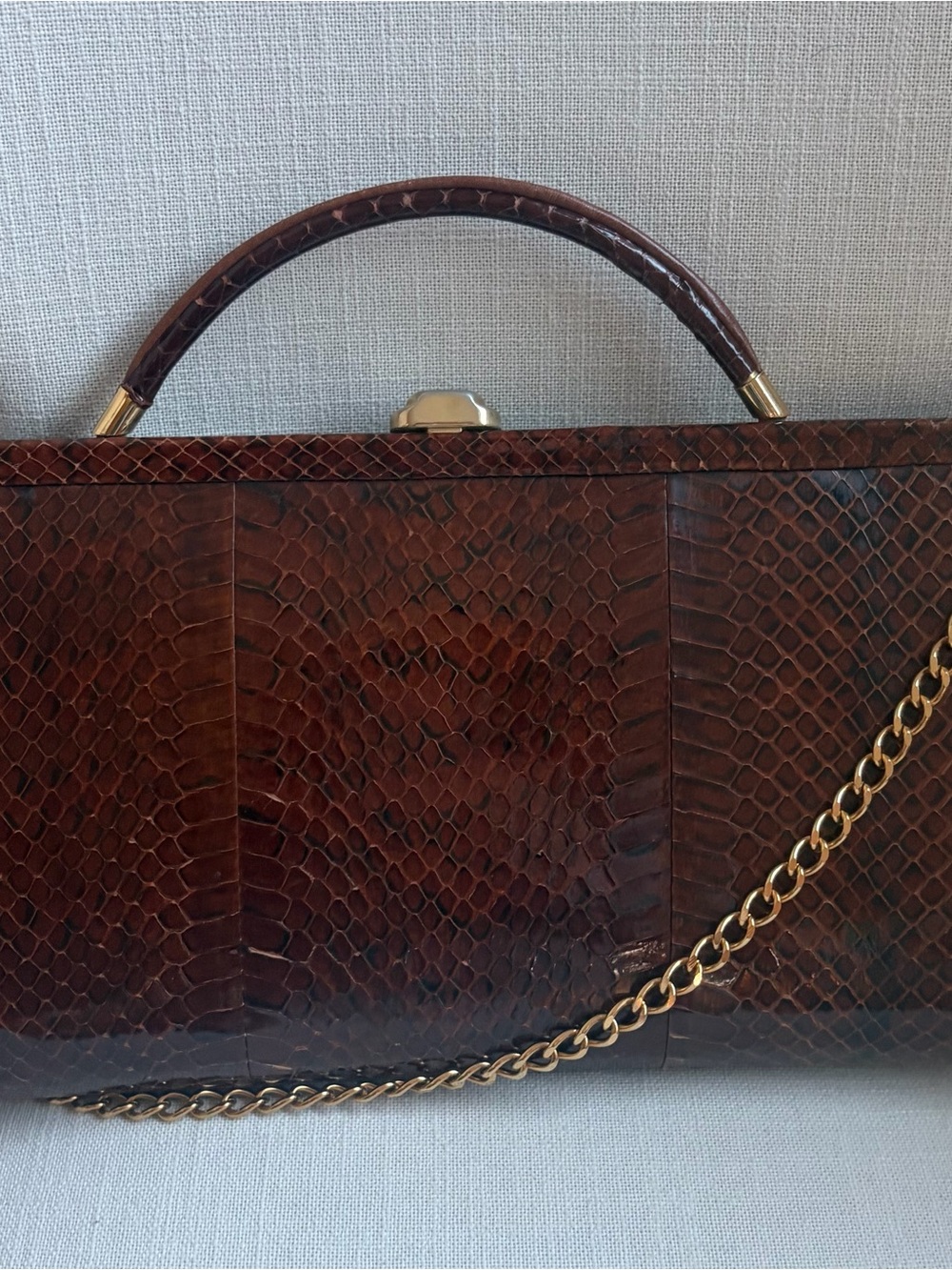 Brown python bag - Picture 4 of 14